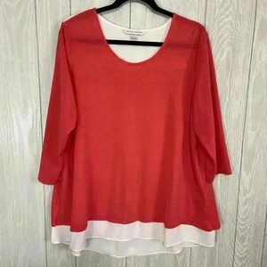 Peter Nygard Coral/Orange Top